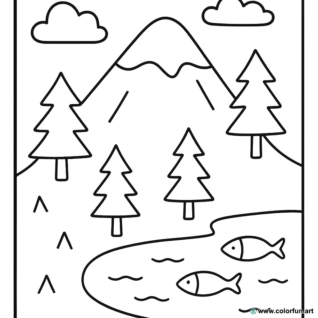 disegno da colorare montagna zen