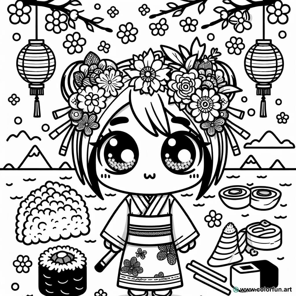 Anime Ragazza Kawaii Custodia per iPhone 15