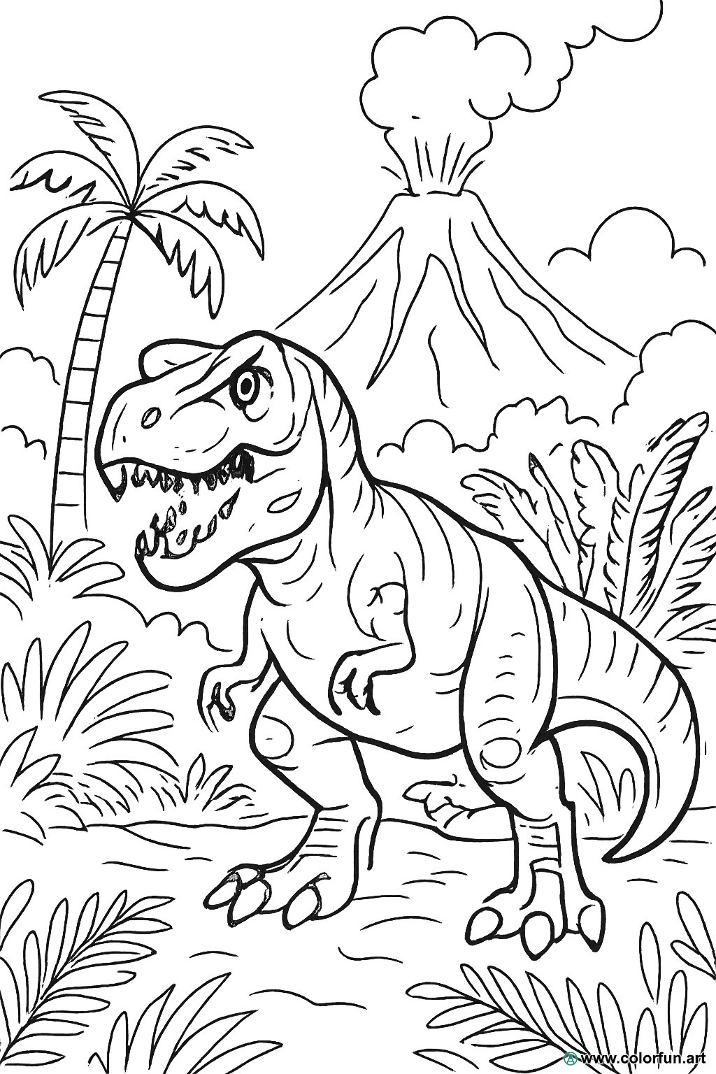 disegno da colorare jurassic world realistico