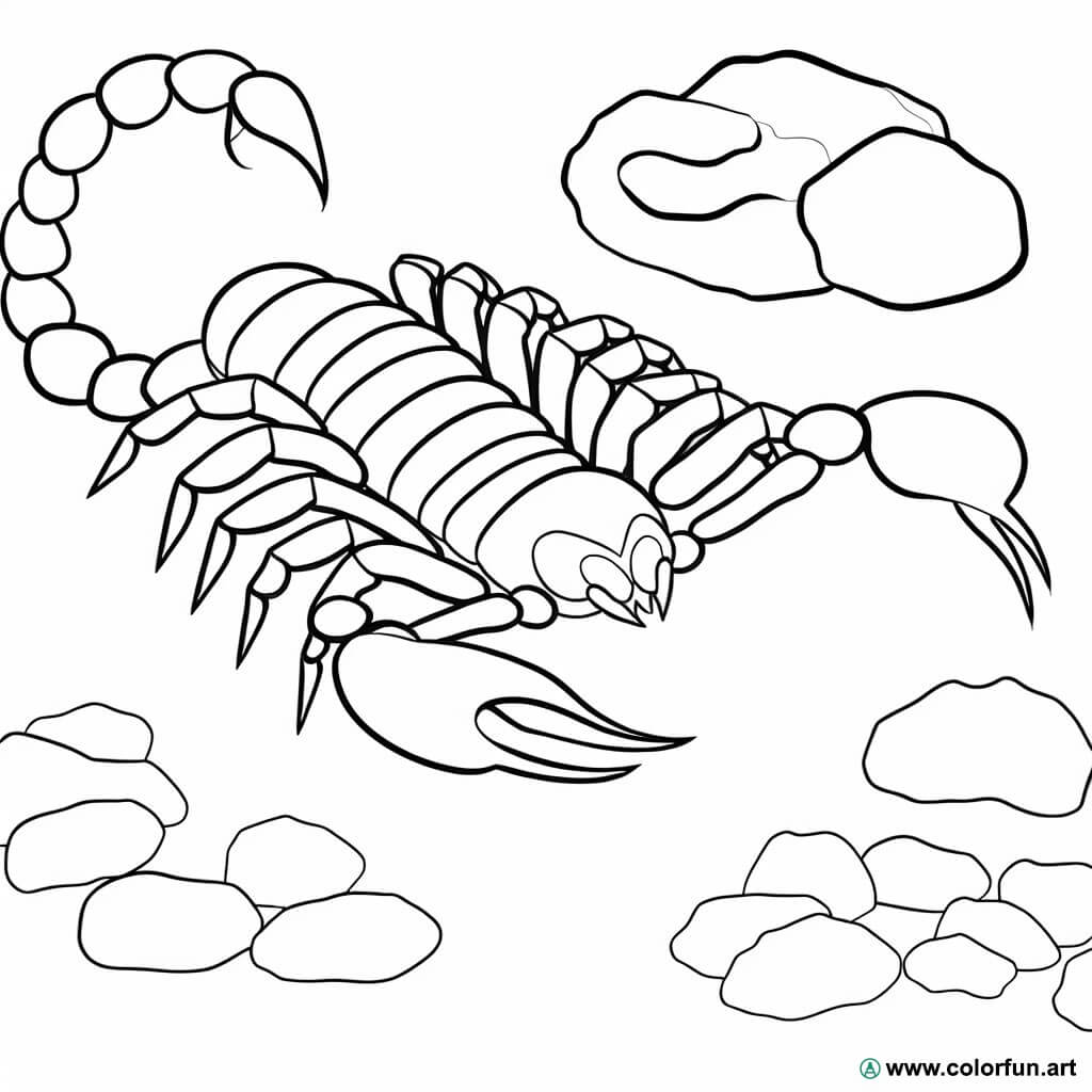 disegno da colorare scorpione realistico