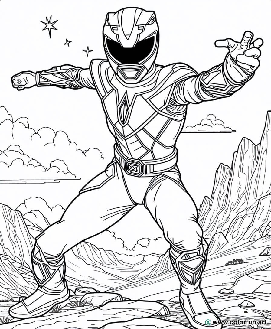 Disegno da colorare dei Power Rangers dorati Scarica o Stampa gratuitamente