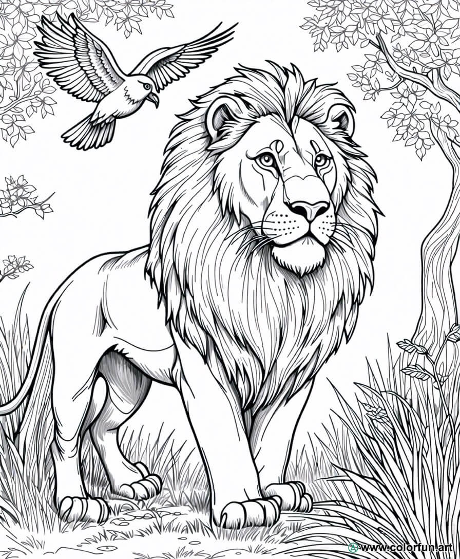 disegno da colorare animale selvatico realistico