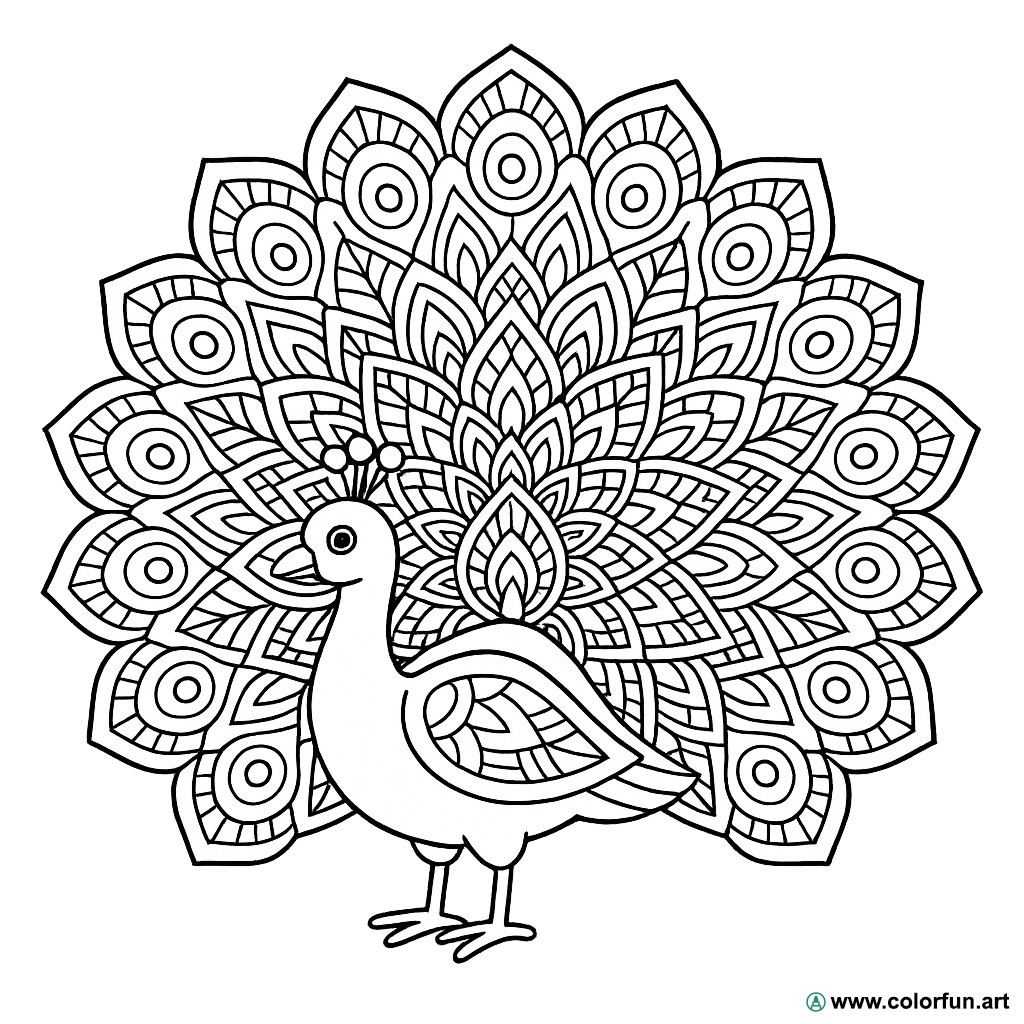 Tenda Indiana Pannello Mandala E Pavone – Cotone 100%, 96x210 Cm, Tasca Portaasta, Bohemien Hippie