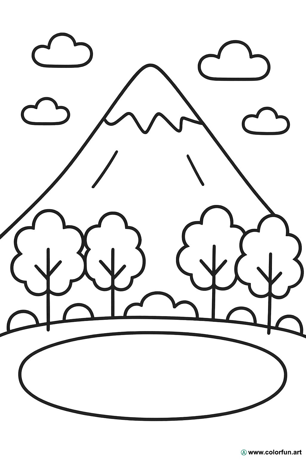 disegno da colorare montagna lago