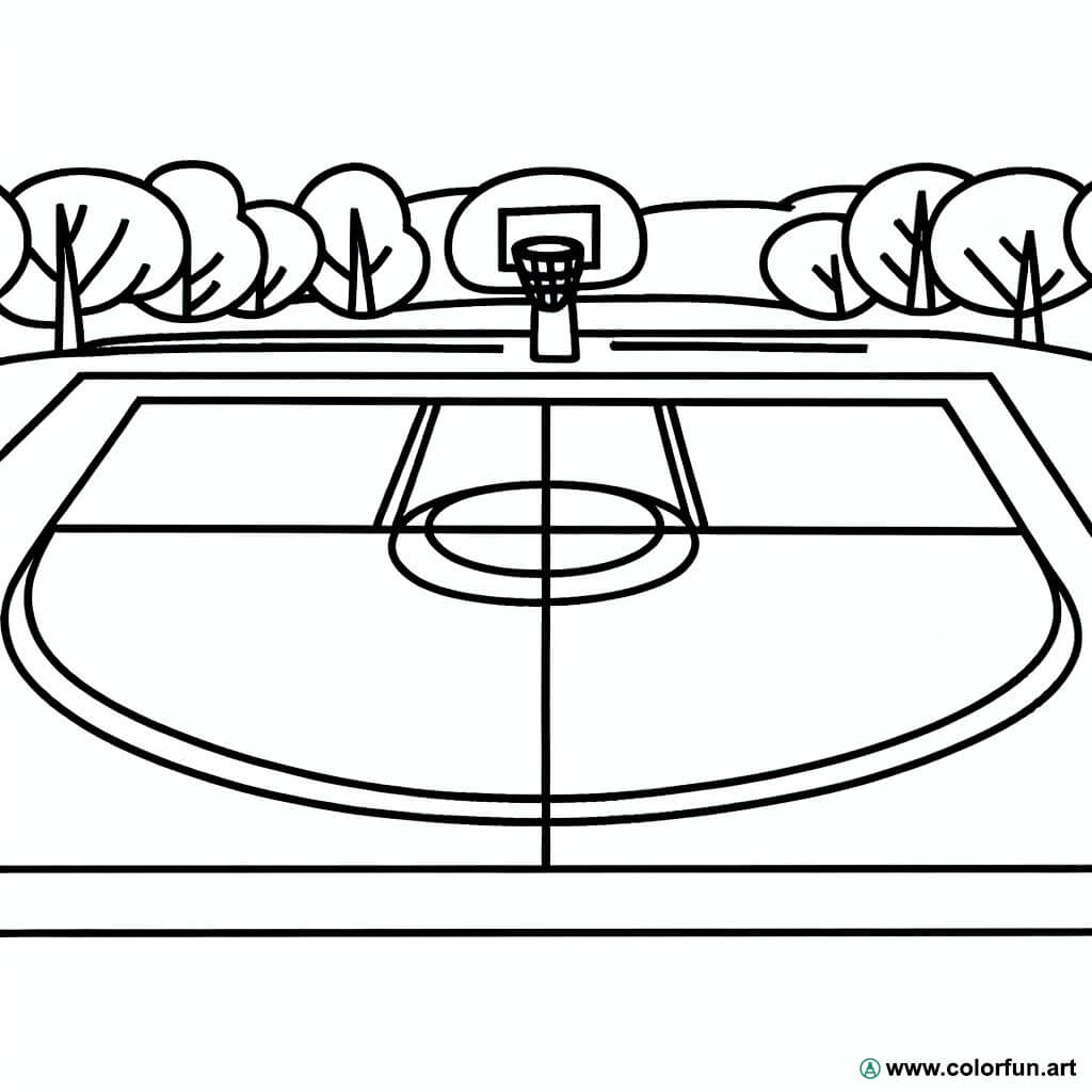 Disegno da colorare di un campo da basket Scarica o Stampa gratuitamente