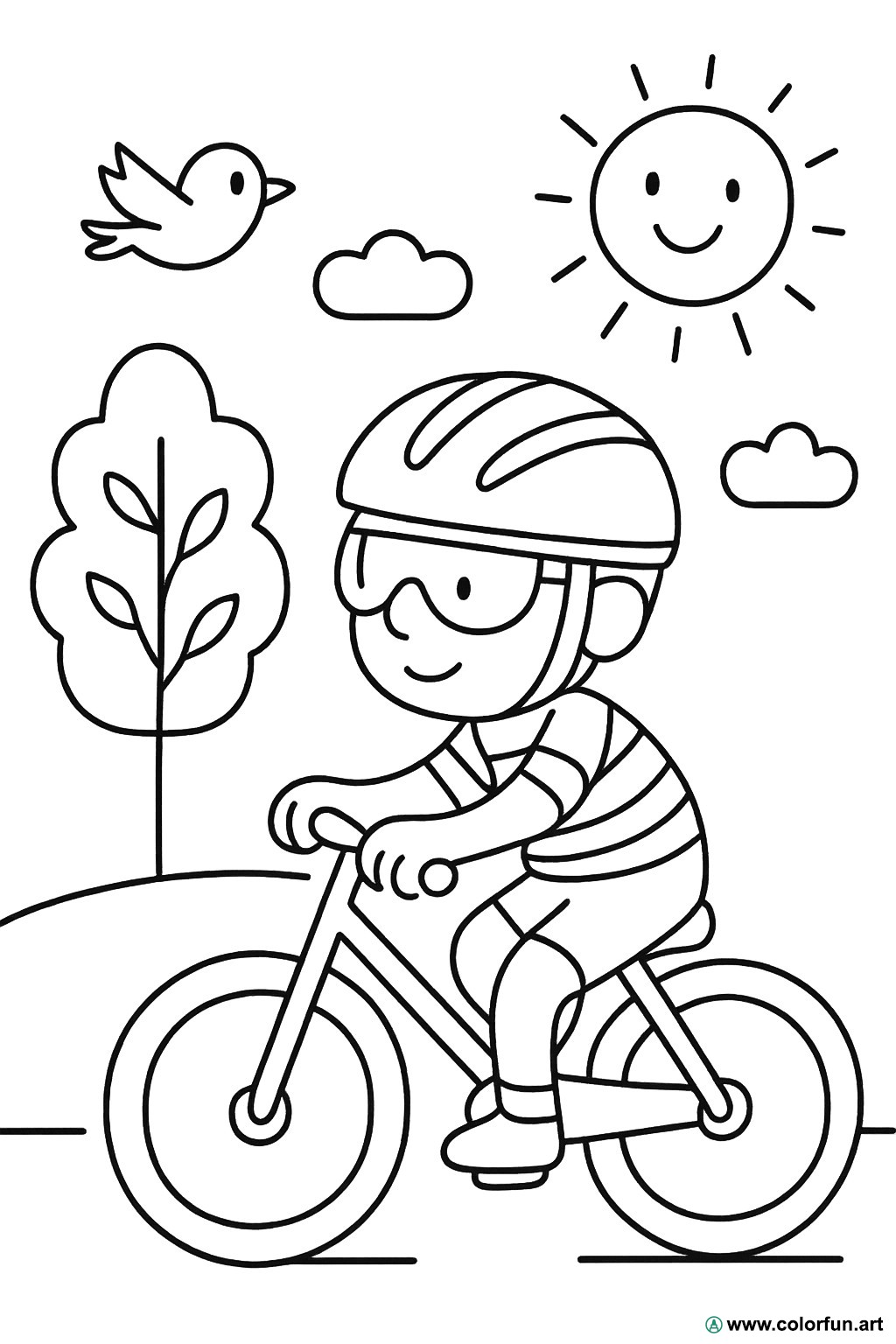 disegno da colorare ciclista
