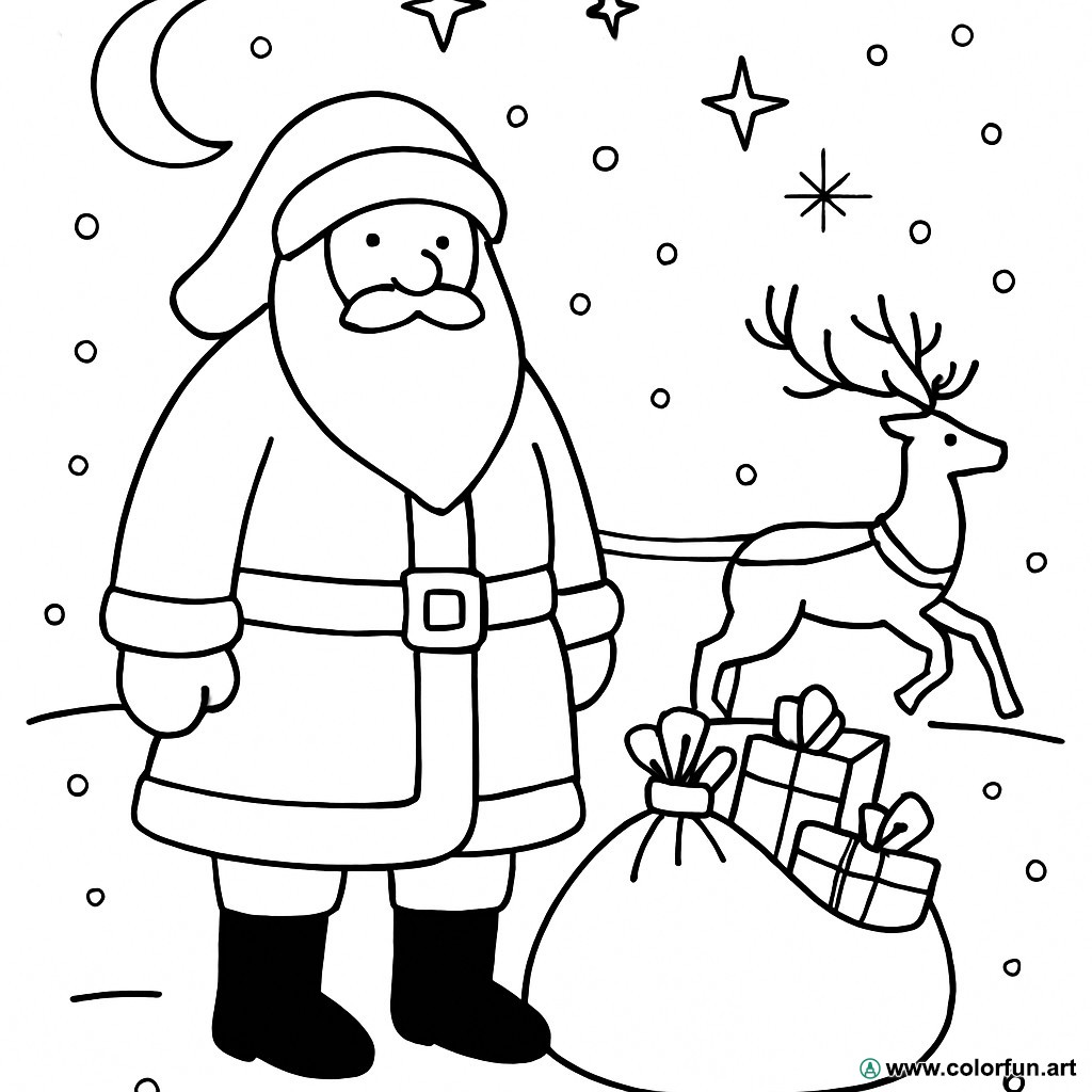 disegno da colorare Babbo Natale vintage