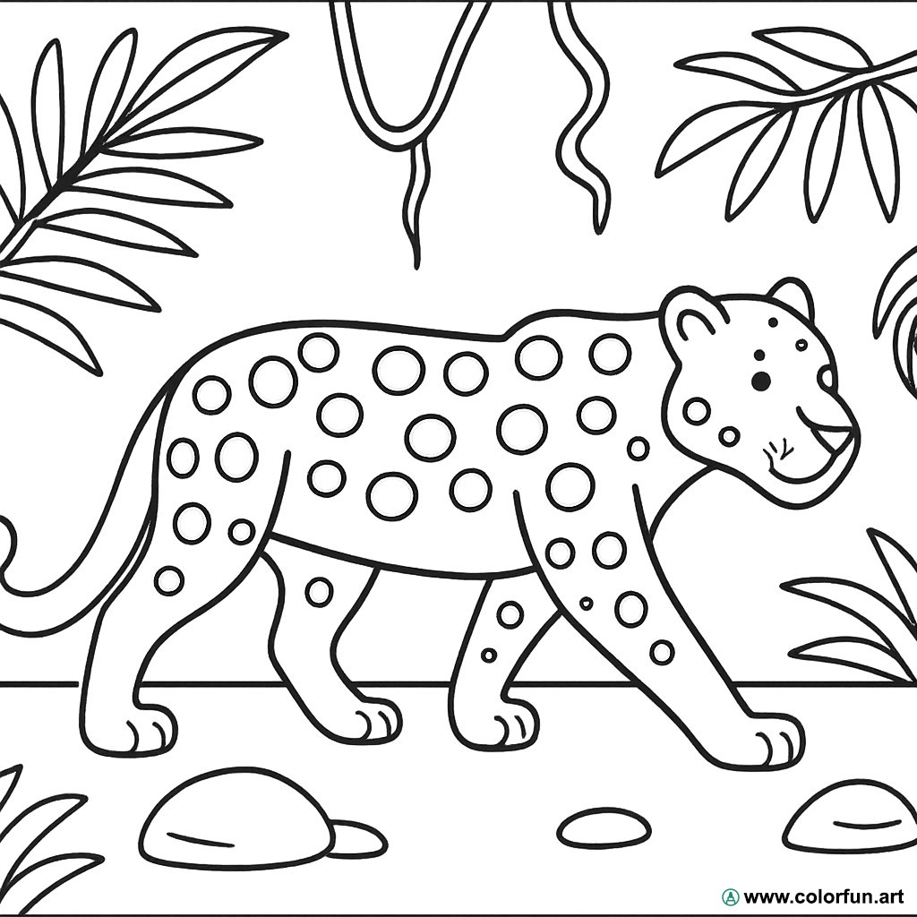 disegno da colorare giaguaro realistico