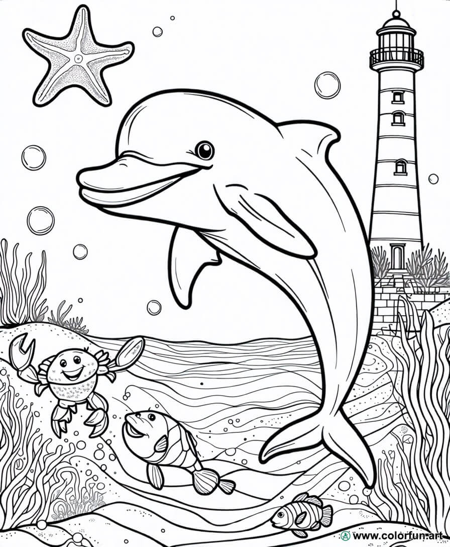 disegno da colorare bretagna animali marini