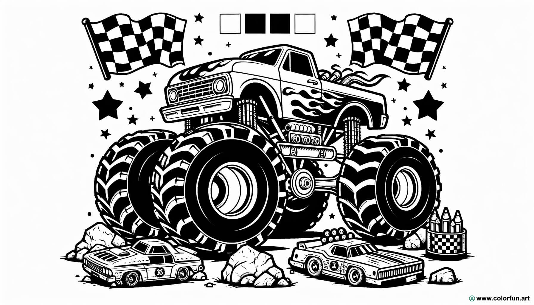 Disegno da colorare di Monster Truck Hot Wheels Scarica o Stampa ...