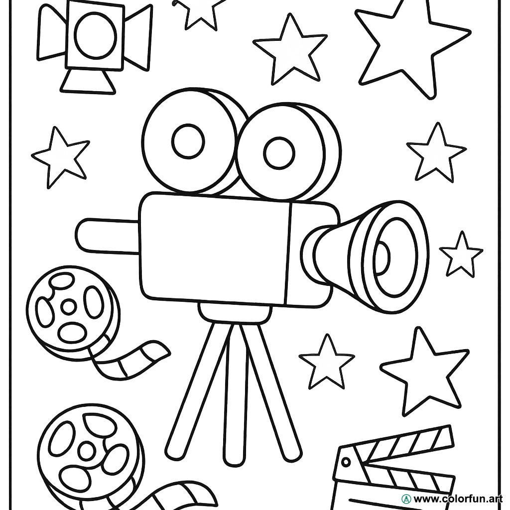 disegno da colorare vintage cinema