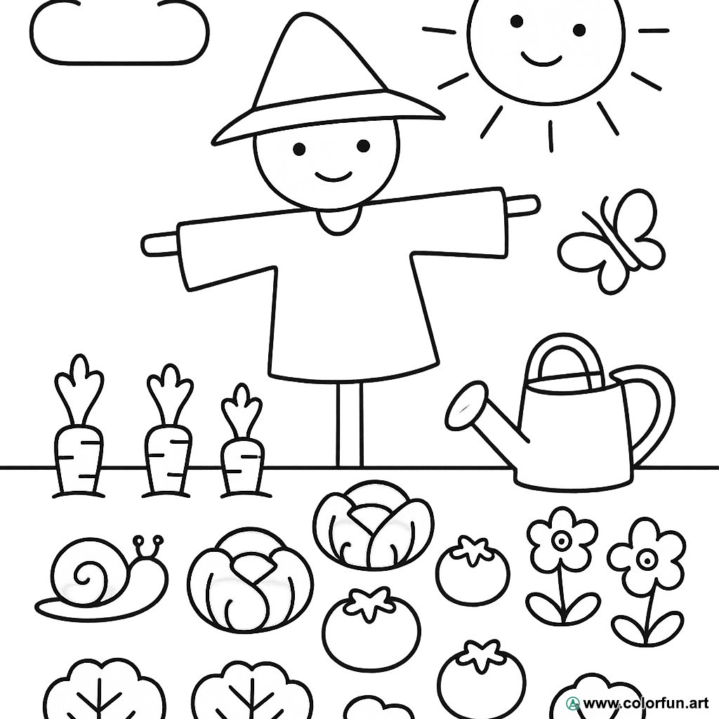 disegno da colorare orto scuola materna