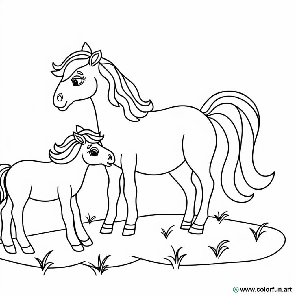12 Biglietti D'Invito Per 8° Compleanno Bambina - Tema Cavallo Con Puledro