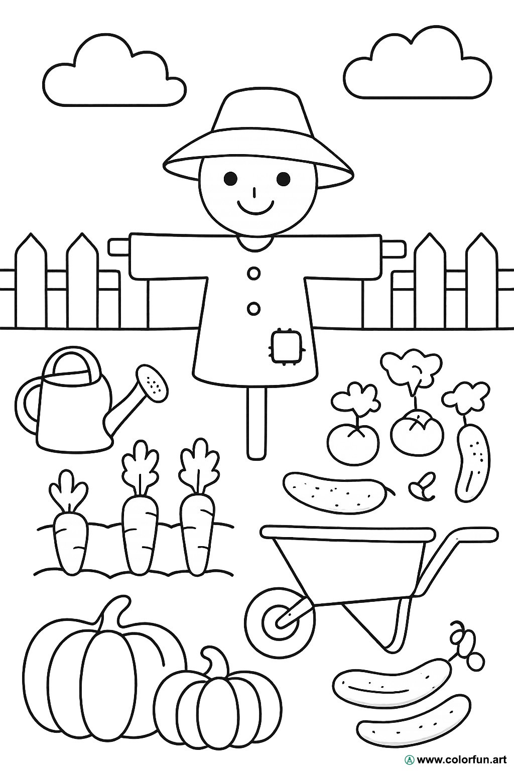 immagine disegno da colorare orto