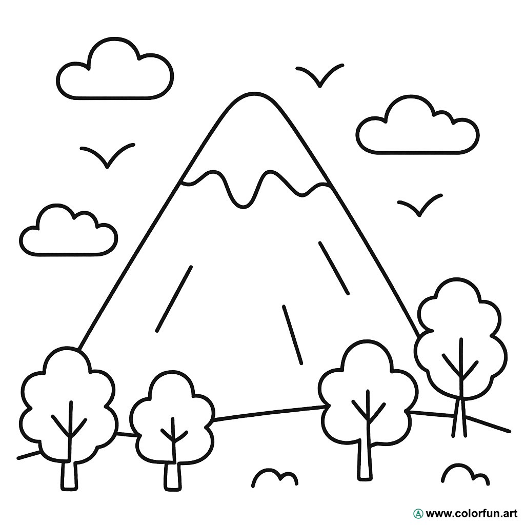 disegno da colorare montagna facile