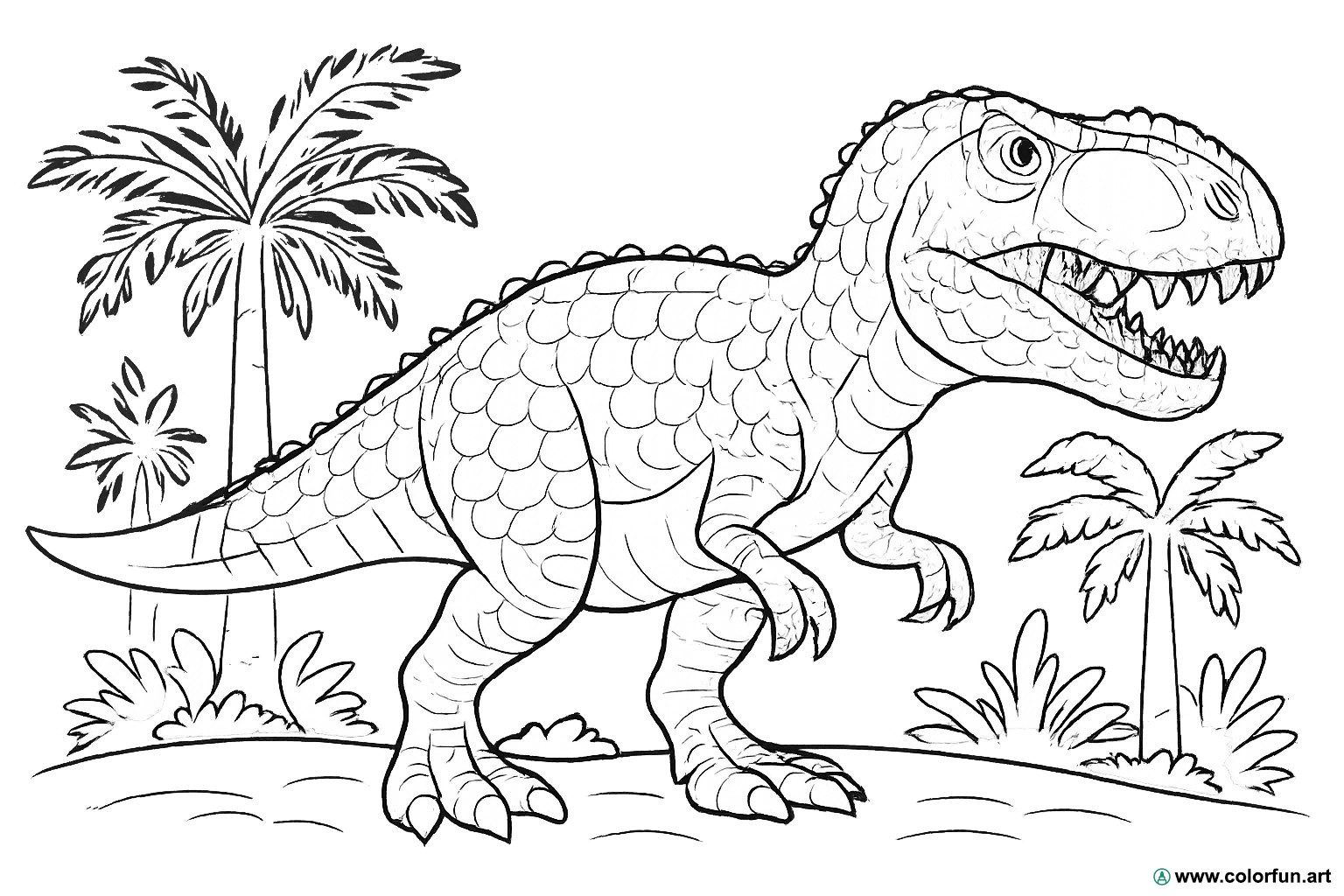 disegno da colorare gigantosauro realistico