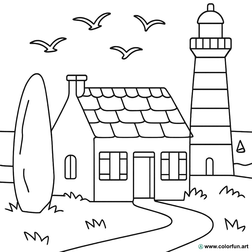 disegno da colorare paesaggio bretone