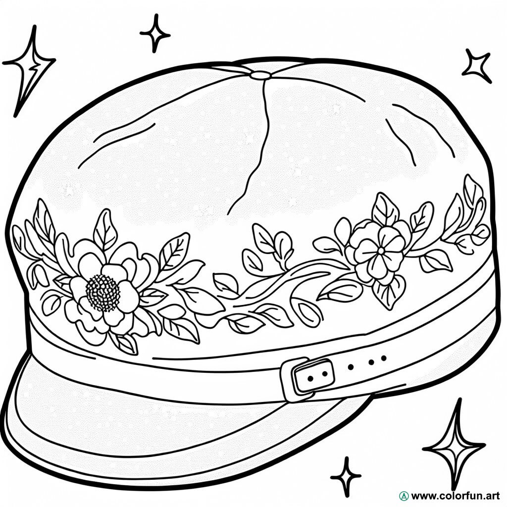 disegno da colorare cappellino vintage