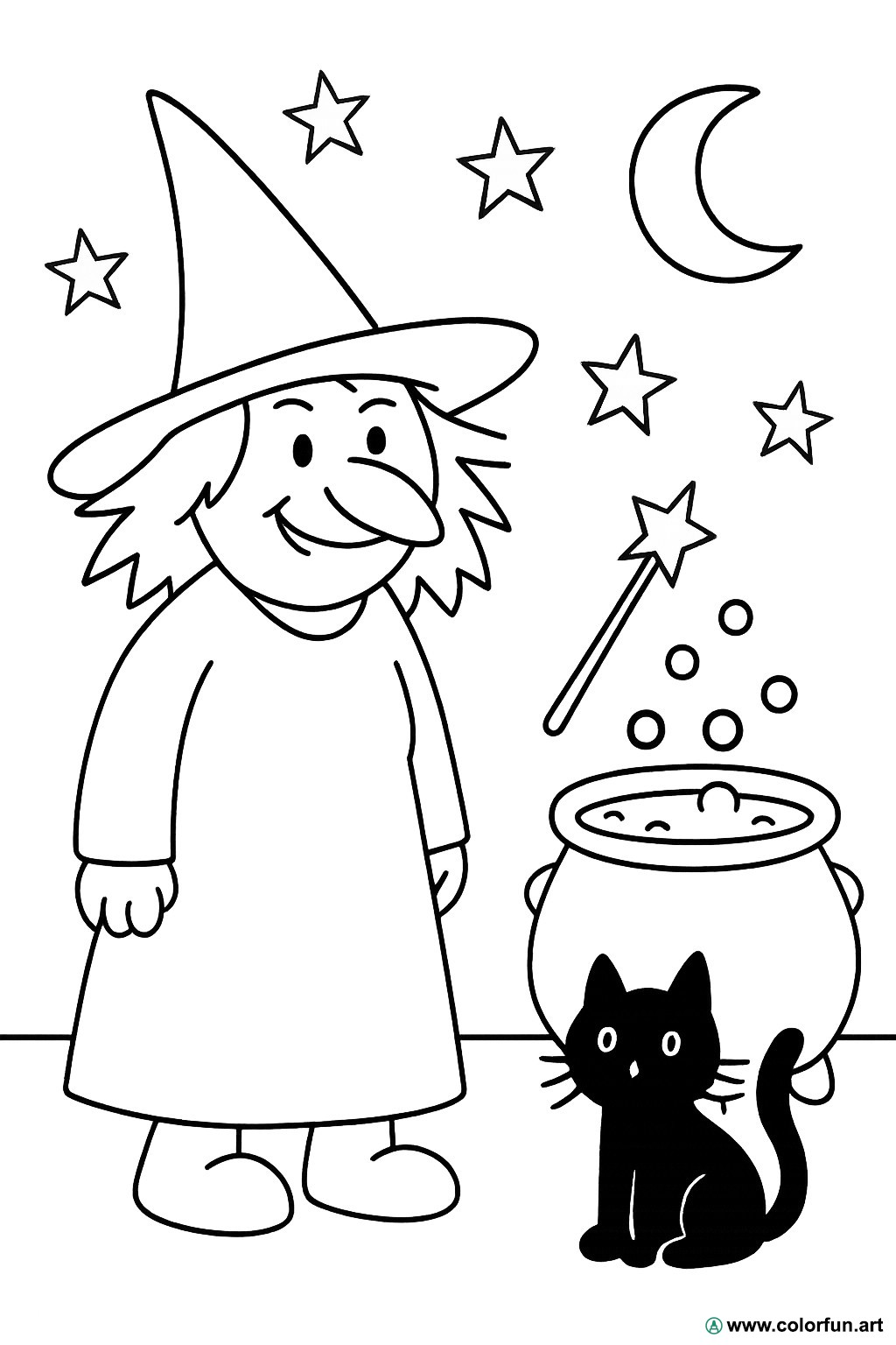 disegno da colorare strega cornebidouille