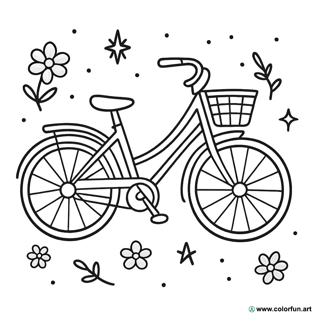 disegno da colorare bicicletta vintage