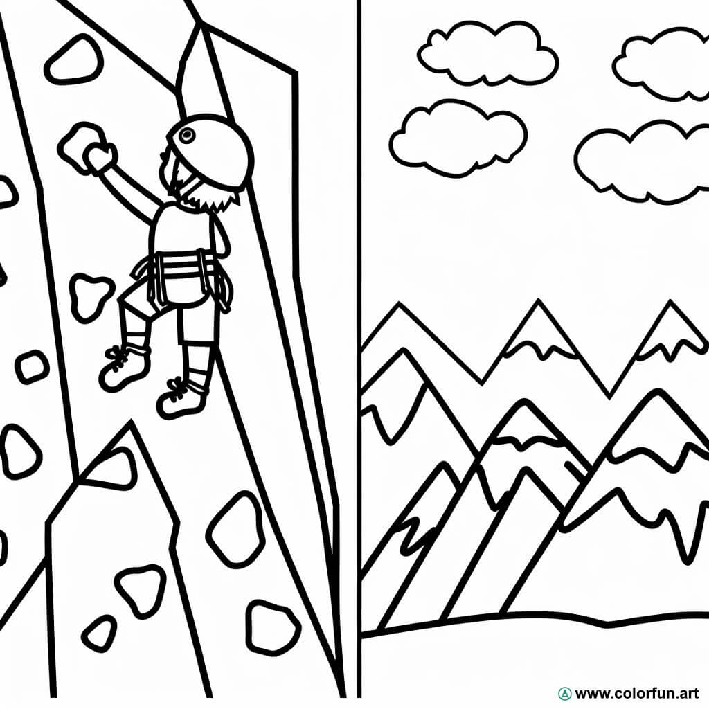 disegno da colorare arrampicata montagna