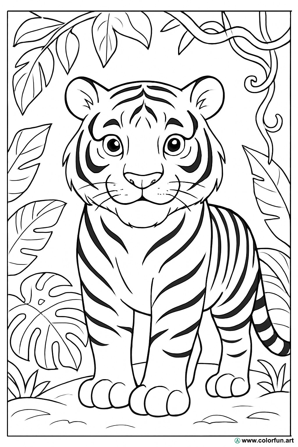 disegno da colorare tigre realistico