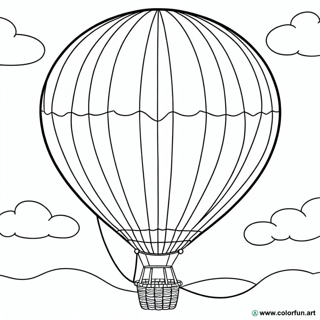 disegno da colorare mongolfiera vintage