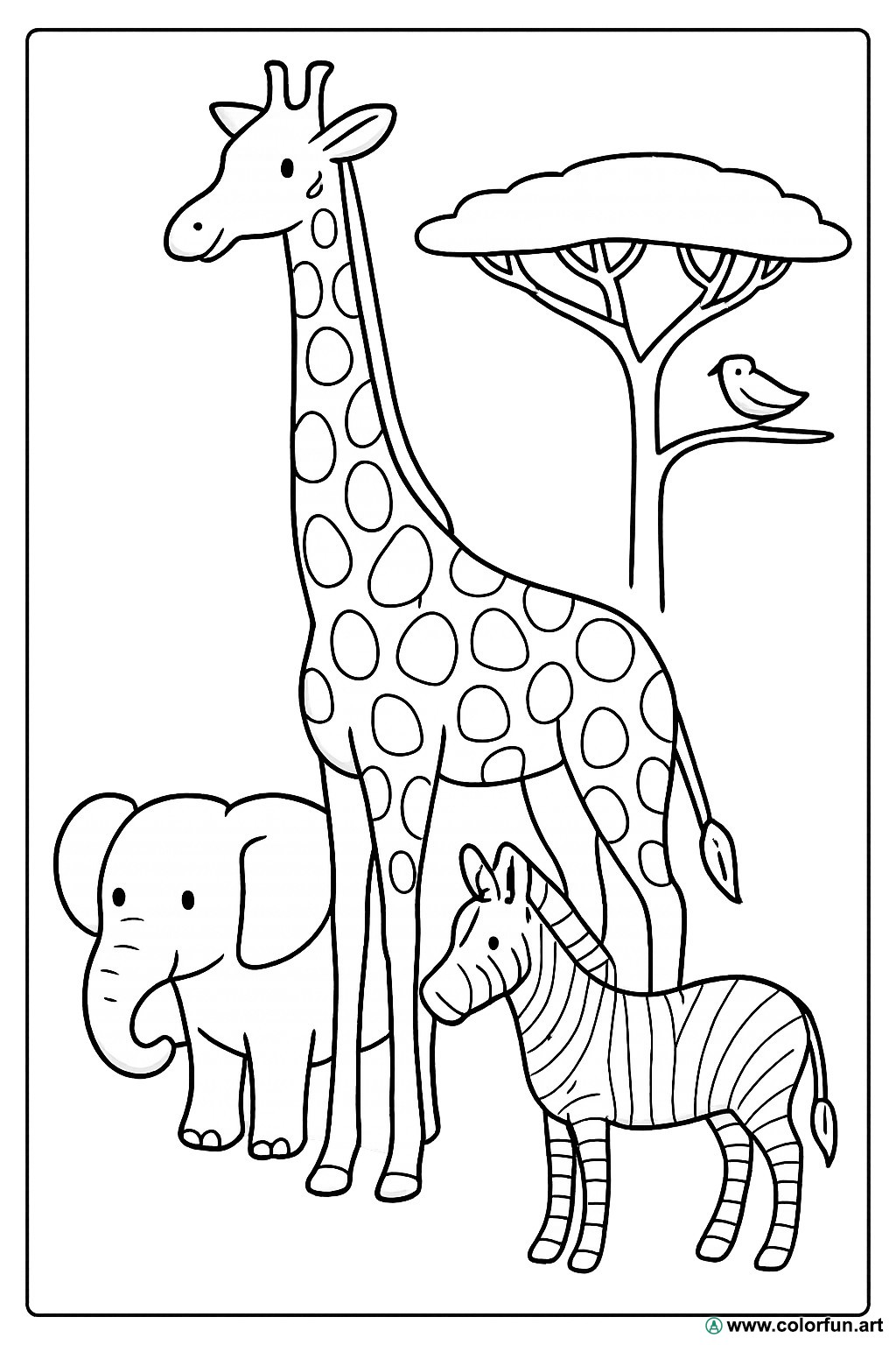 disegno da colorare animali savana realistici