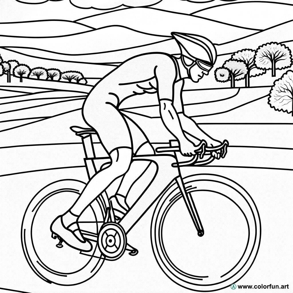 disegno da colorare ciclista professionista