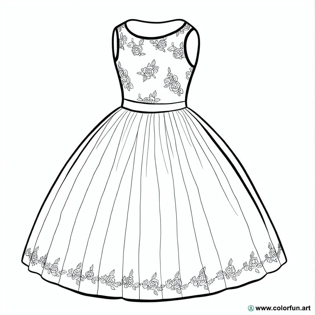 disegno da colorare abito vintage