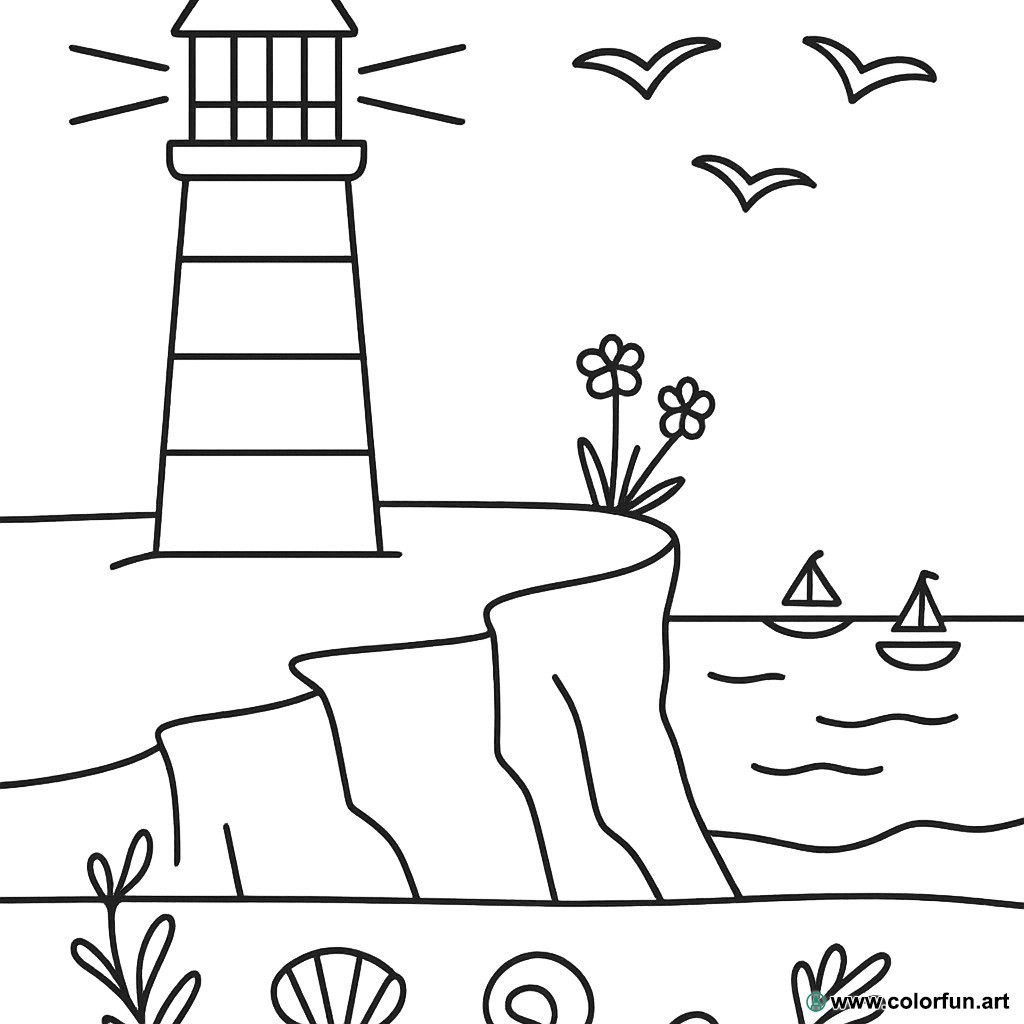 disegno da colorare bretagna mare