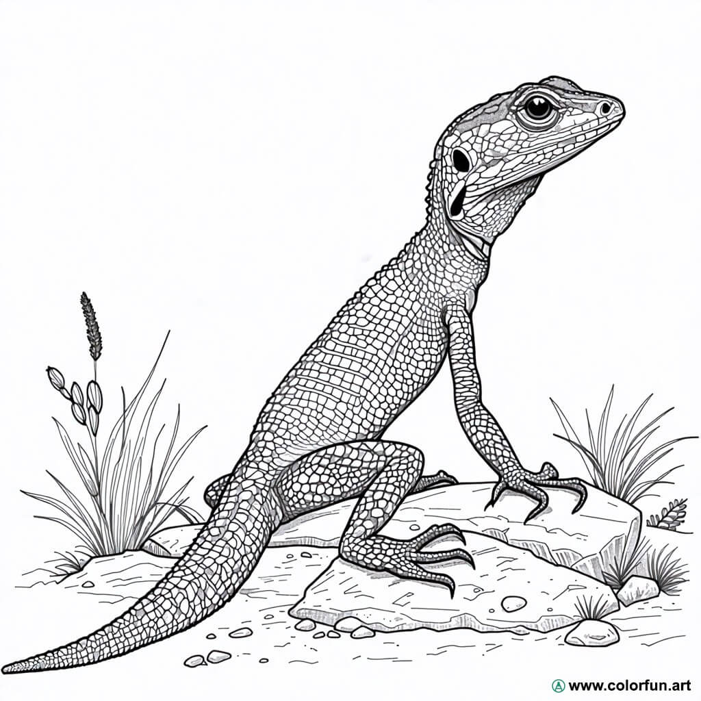 disegno da colorare lucertola realistica