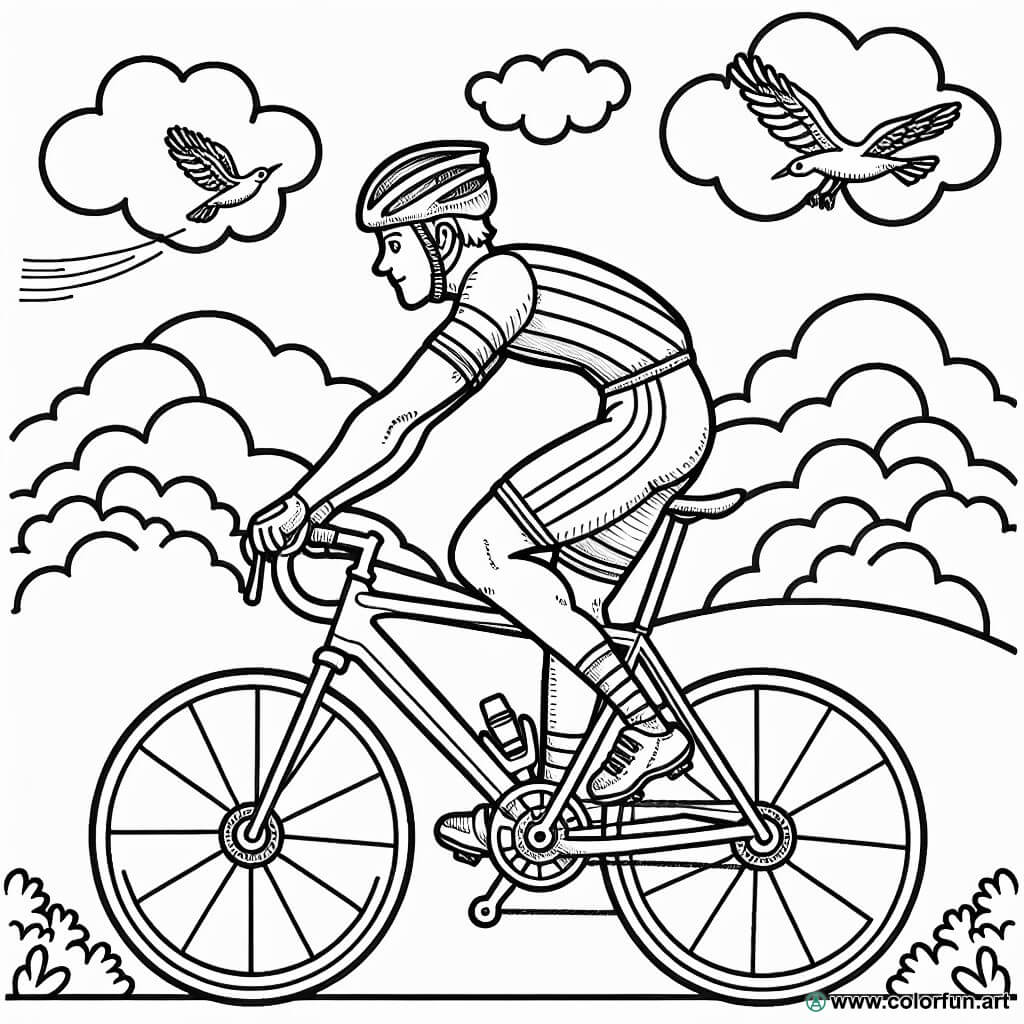 disegno da colorare corsa ciclistica