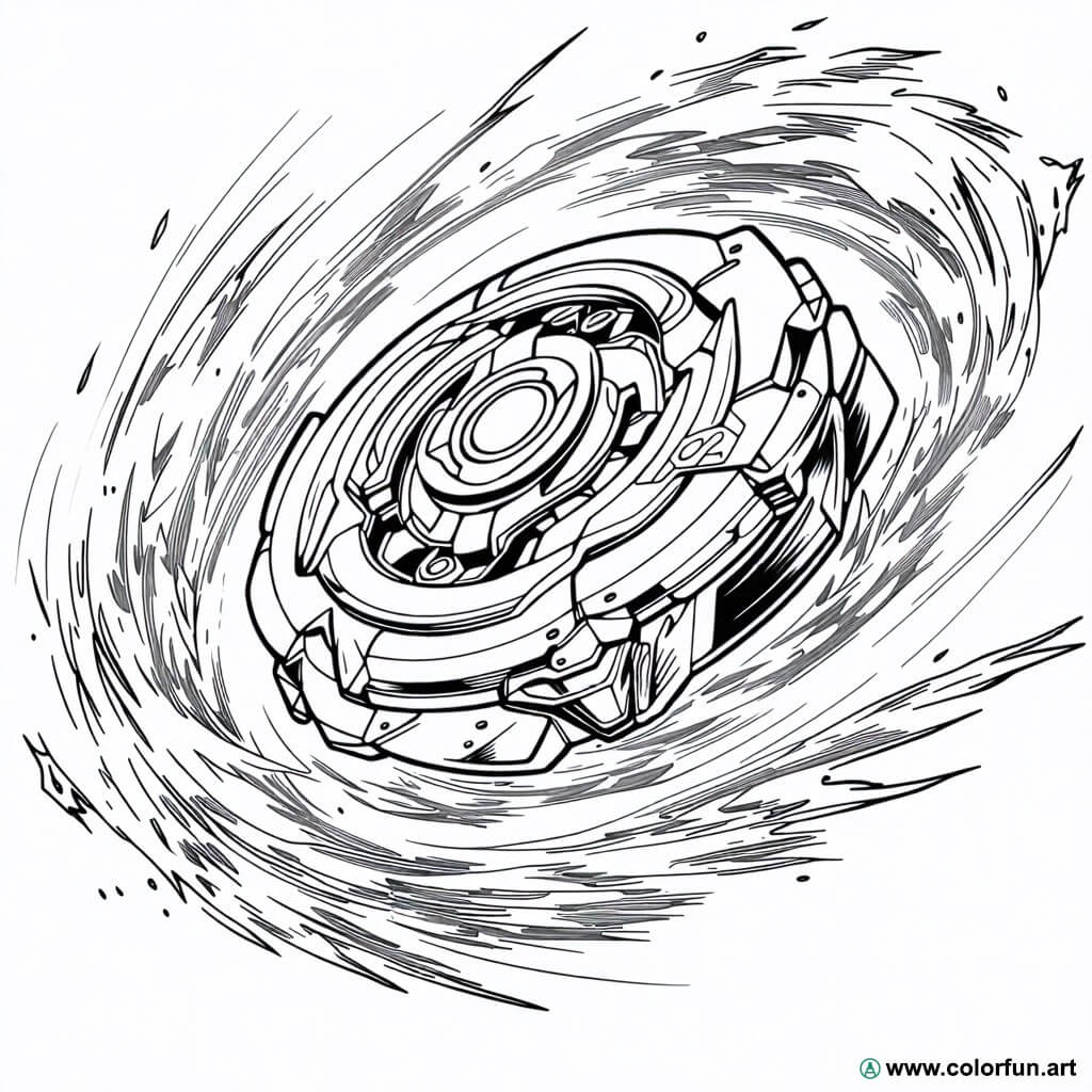 Disegno da colorare della trottola Beyblade in azione Scarica o Stampa ...