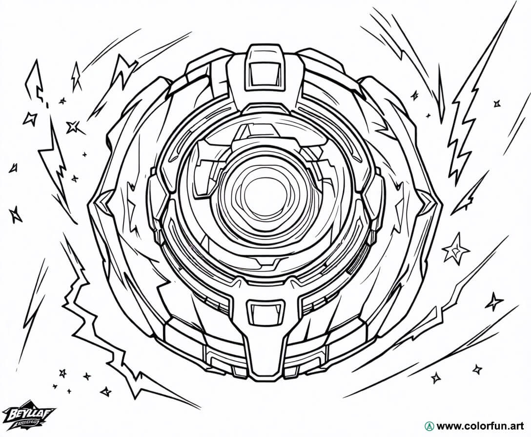 Disegno da colorare facile di trottola Beyblade Scarica o Stampa ...