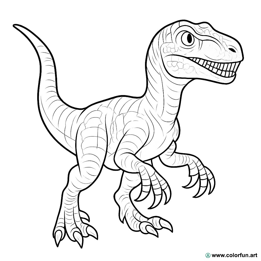 disegno da colorare velociraptor realistico