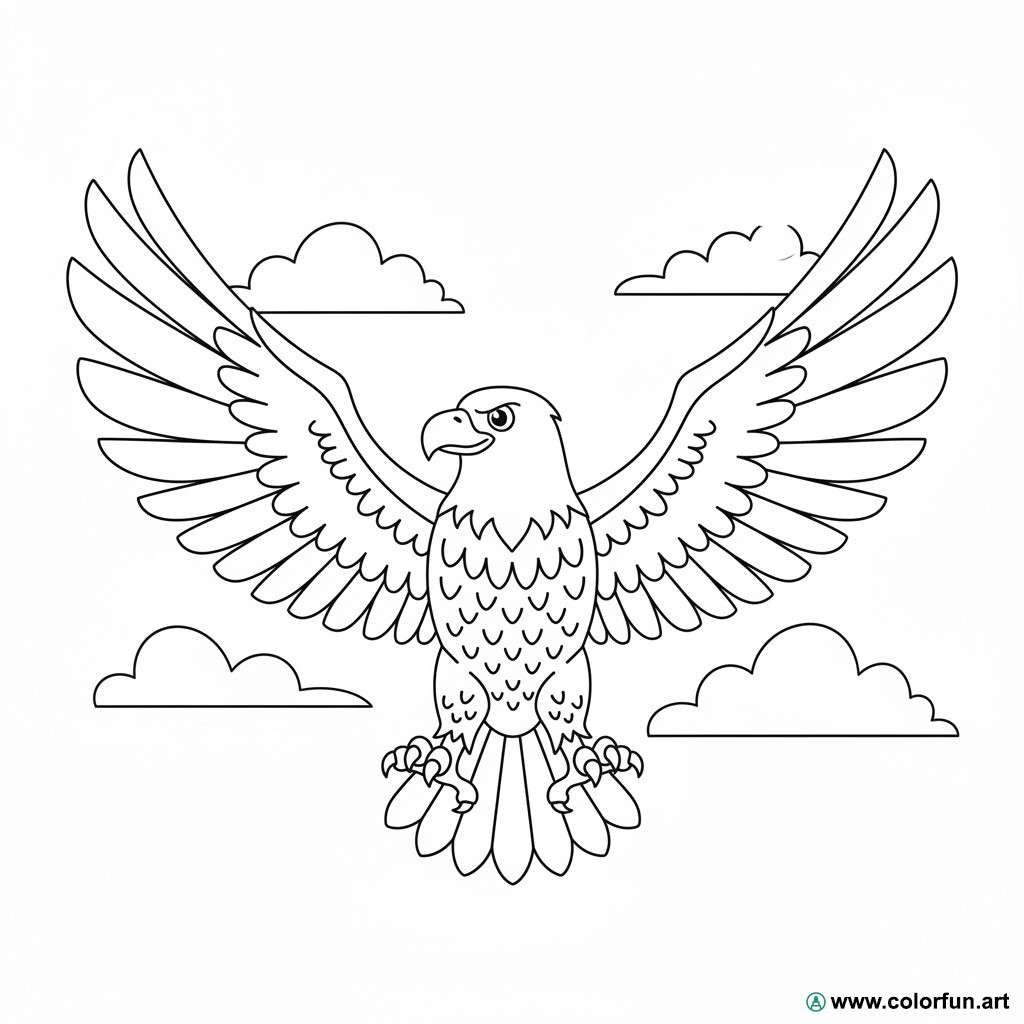 disegno da colorare aquila realistica