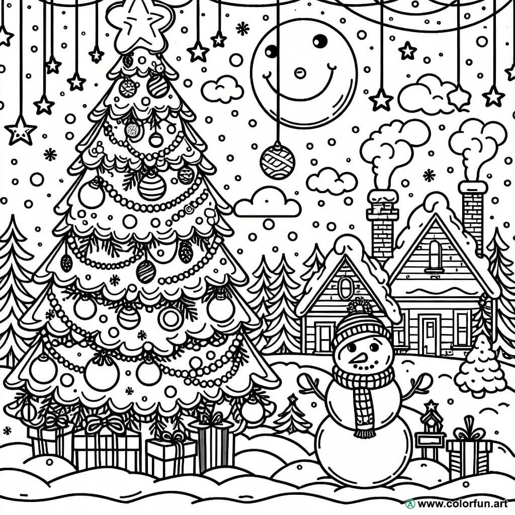 Una Casa In Un Paesaggio Natalizio Innevato Albero Di Natale E Babbo Natale Con Concetto Di Sacchetto Regalo Per Saluto O Cartolina Natale Felice Festa Di Capodanno E Xmas 90891284