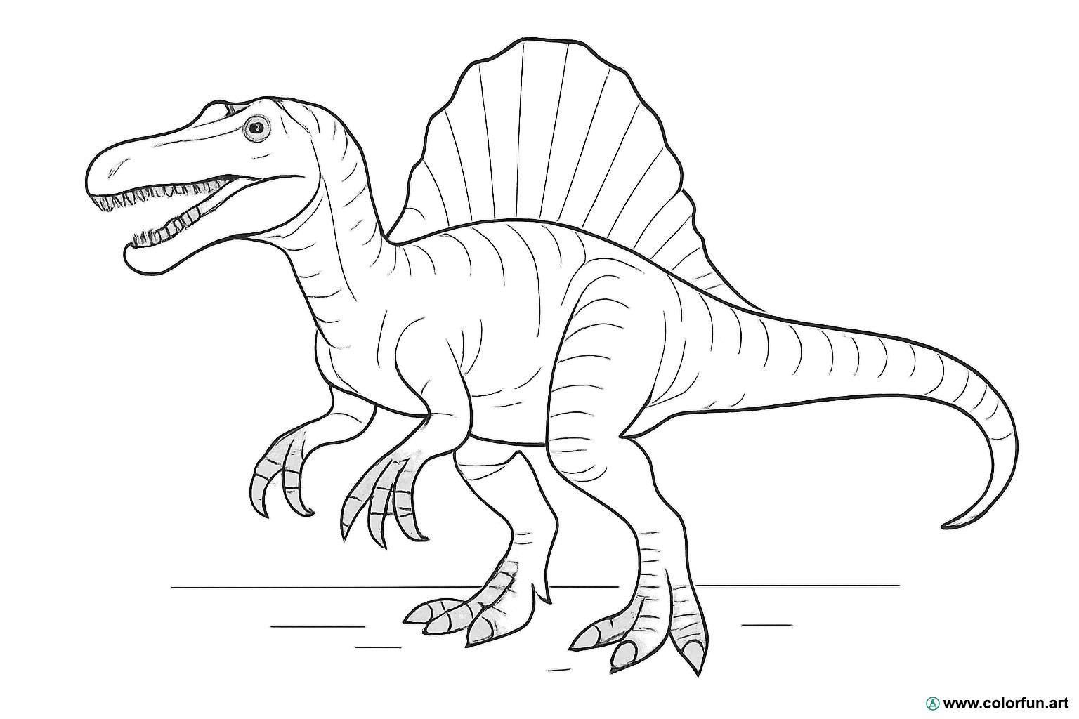 disegno da colorare spinosauro realistico