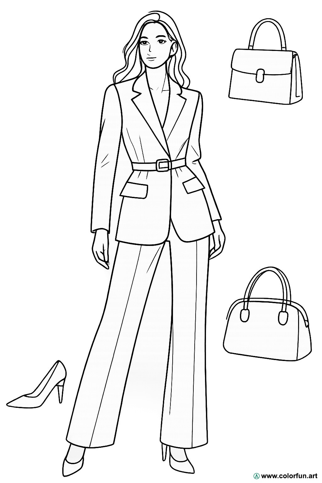 Disegno da colorare del top model di moda Scarica o Stampa gratuitamente