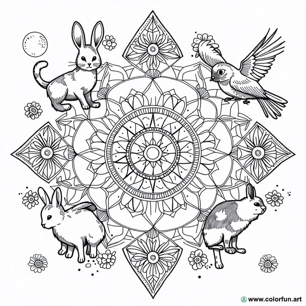disegno da colorare mandala facile da condividere