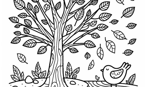 disegno da colorare foglie autunnali natura